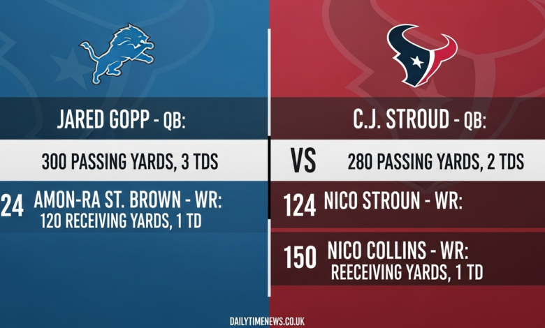 Detroit Lions vs Houston Texans Match Player Stats