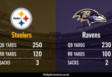 Steelers vs Baltimore Ravens Match Player Stats