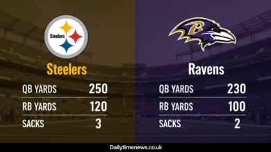 Steelers vs Baltimore Ravens Match Player Stats